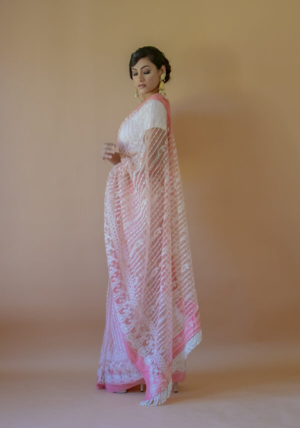 Pastel Chikankari Saree - Image 7